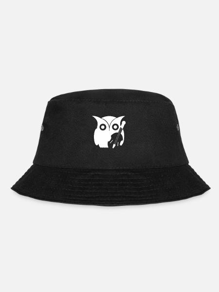 Eule mit Instrument - Bucket Hat - Schwarz