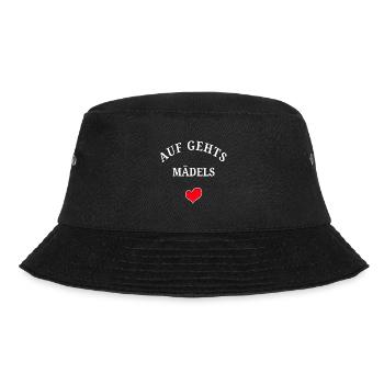 Auf Gehts Mädels - Bucket Hat - Schwarz - Vorne - Lela (165cm)