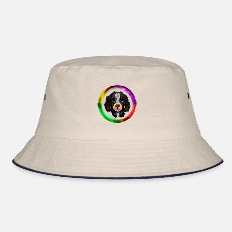 Rainbow Dog Cocker Spaniel Bucket Hat