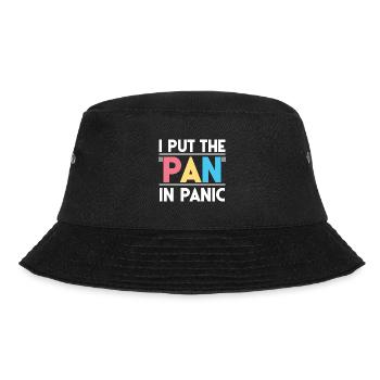 I PUT THE PAN IN PANIC / Pansexuell - Bucket Hat - Schwarz - Vorne - Lela (165cm)