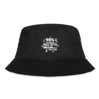 Meine Socken sind Single / Lustiger Spruch Strumpf - Bucket Hat - Schwarz - Vorne - Lela (165cm)