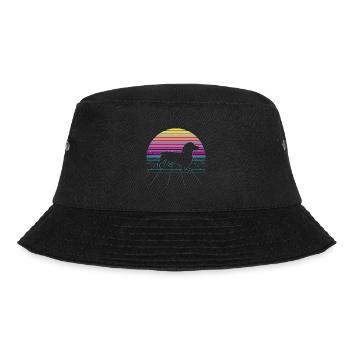 Vaporwave Dachshund Dog Dachshund 80s 90s - Bucket Hat - black - Front - Lela (165cm)