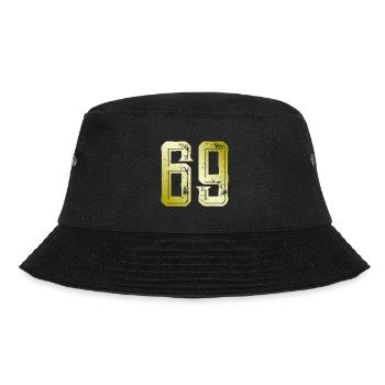 69 Zahl Symbol - Bucket Hat - Schwarz - Vorne - Lela (165cm)