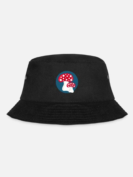 Fliegenpilz, Pilz im Wald Geschenk - Bucket Hat - Schwarz