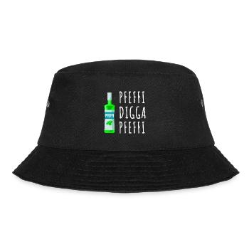 Pfefferminz Likör Pfeffi Vatertag Sauf - Bucket Hat - Schwarz - Vorne - Lela (165cm)