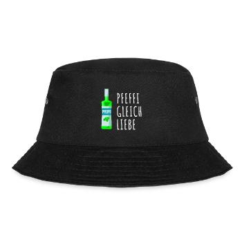 Pfefferminz Likör Pfeffi Vatertag Sauf - Bucket Hat - Schwarz - Vorne - Lela (165cm)