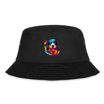 Berner Sennenhund in Regenbogenfarben - Bucket Hat - Schwarz - Vorne - Lela (165cm)
