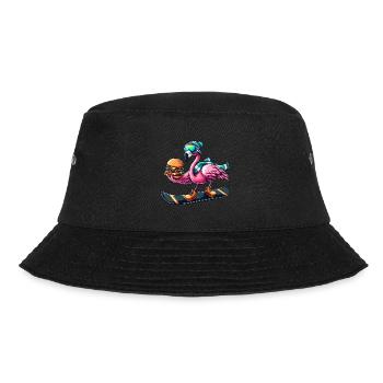 Flamingo Snowboard Hamburger Fun - Bucket Hat - Schwarz - Vorne - Lela (165cm)