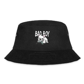 Französische Bulldogge zerkautem Schuh für - Bucket Hat - Schwarz - Vorne - Lela (165cm)