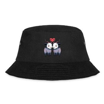 Ziege Paar Herz - Bucket Hat - Schwarz - Vorne - Lela (165cm)