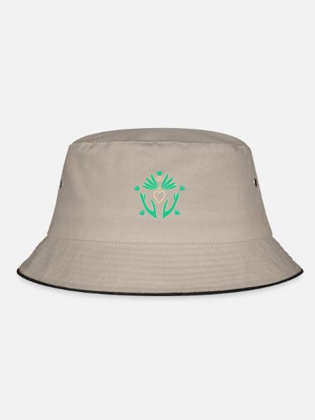 Einheit Lotusblume - Bucket Hat - Khaki/Schwarz - Vorne