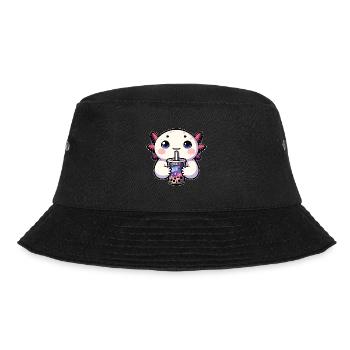 Axolotls Drink Bubble Tea Galaxy Boba Axolotl - Bucket Hat - black - Front - Lela (165cm)