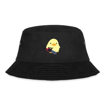Duck with chainsaw meme chick gift idea chicken - Bucket Hat - black - Front - Lela (165cm)