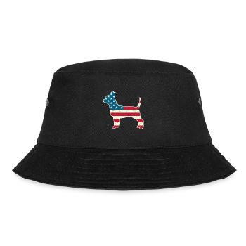 4th of July Chihuahua Dog American Flag USA - Bucket Hat - Schwarz - Vorne - Lela (165cm)