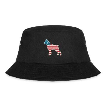 4th of July Boxer American Flag Dog USA - Bucket Hat - black - Front - Lela (165cm)