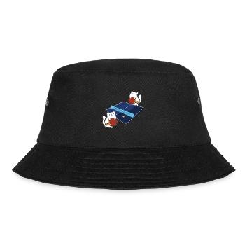 Tischtennis Outfit Damen Katze - Bucket Hat - Schwarz - Vorne - Lela (165cm)