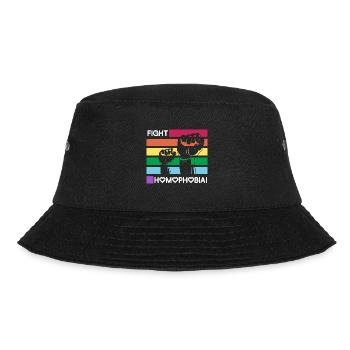 Kampf gegen Homophobie / Schwul, Gay, CSD, Stolz - Bucket Hat - Schwarz - Vorne - Lela (165cm)