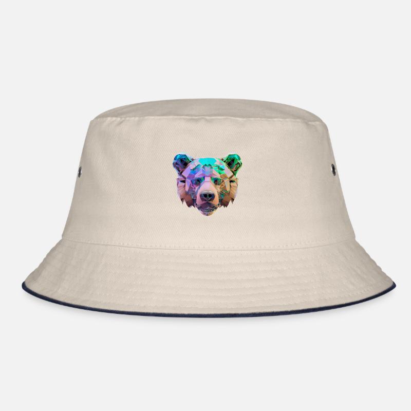 Farbenfroher Polygon Bär Bucket Hat