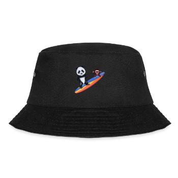 Surfing Panda and Monkey - Bucket Hat - black - Front - Lela (165cm)