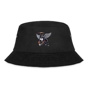 Eleganter Hund Engel Boxer mit Flügel Herz - Bucket Hat - Schwarz - Vorne - Lela (165cm)