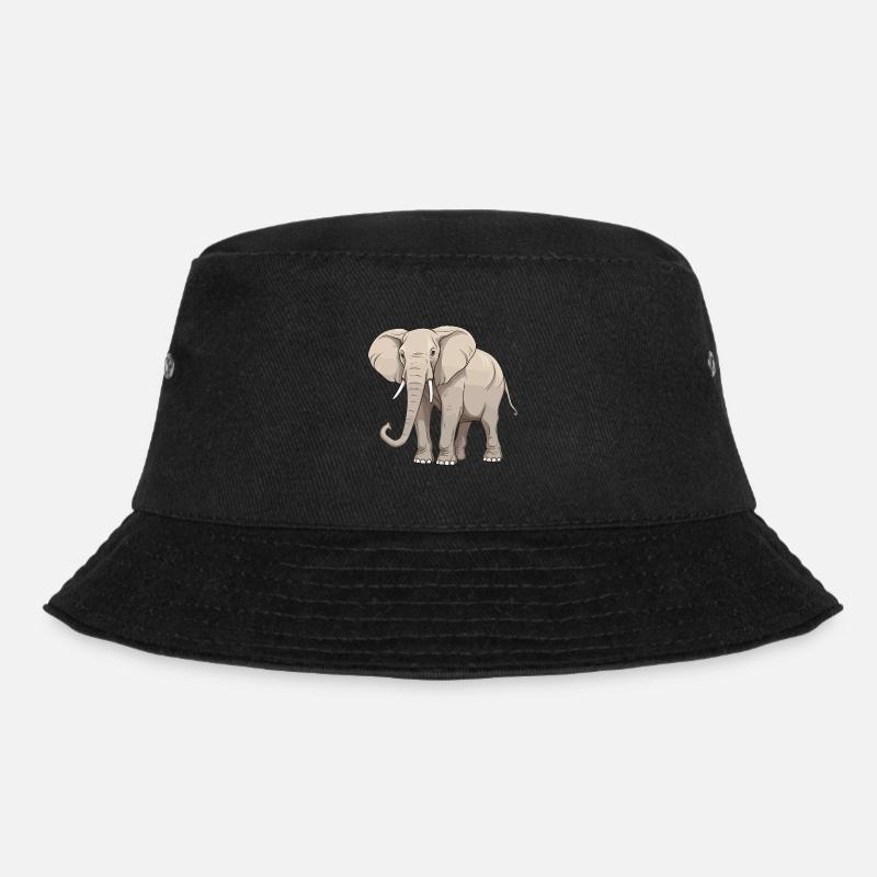 Elefant Tier - Bucket Hat - Schwarz
