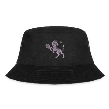Zebra Tennis Silhouette Minimalistisches Design - Bucket Hat - Schwarz - Vorne - Lela (165cm)