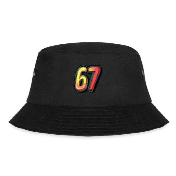 67 Zahl Bunt - Bucket Hat - Schwarz - Vorne - Lela (165cm)