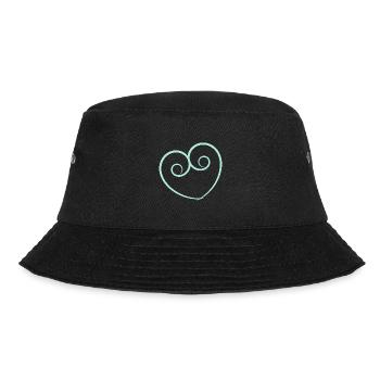 HERZ. HERZ. HEILIGER VALENTIN. LIEBE. LIEBE. HERZ - Bucket Hat - Schwarz - Vorne - Lela (165cm)