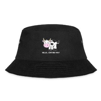 Lustige Kuh Rancharbeiter Landwirt - Bucket Hat - Schwarz - Vorne - Lela (165cm)
