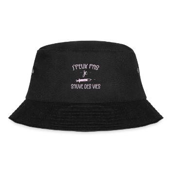 Ich kann keine Leben retten - Bucket Hat - Schwarz - Vorne - Lela (165cm)
