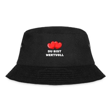 Du Bist Wertvoll Herz Frühling Motivation - Bucket Hat - Schwarz - Vorne - Lela (165cm)