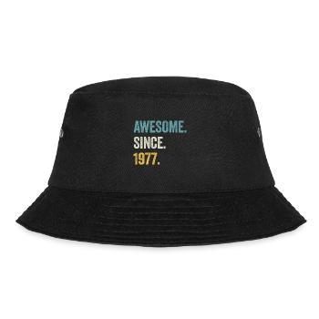 47. Geburtstag 47 Jahre Awesome Since 1977 - Bucket Hat - Schwarz - Vorne - Lela (165cm)