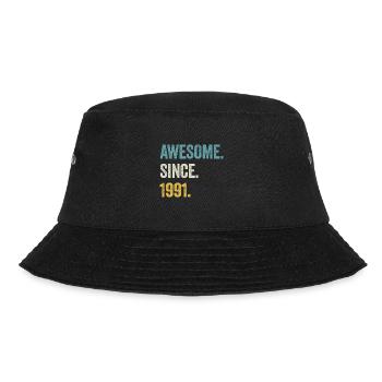 33. Geburtstag 33 Jahre Awesome Since 1991 - Bucket Hat - Schwarz - Vorne - Lela (165cm)