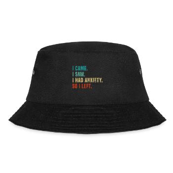 Vintage Ich kam, ich sah, dass ich Angst hatte, al - Bucket Hat - Schwarz - Vorne - Lela (165cm)