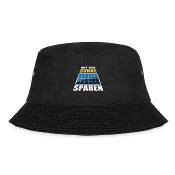 Mit der Sonne sparen - Photovoltaik - Bucket Hat - Schwarz - Vorne - Lela (165cm)