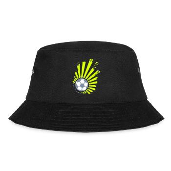 Fußball-Design (Sterne) - Bucket Hat - Schwarz - Vorne - Lela (165cm)