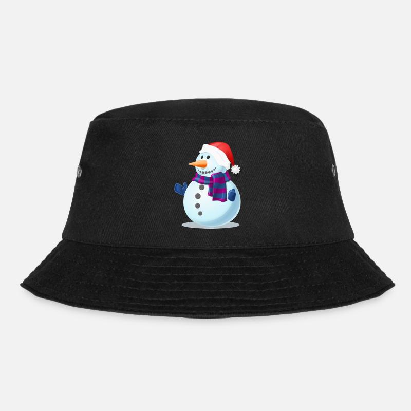 Schneemann - Bucket Hat - Schwarz