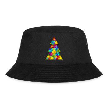 bunter Weihnachtsbaum Oh Tannenbaum Hipster Grunge - Bucket Hat - Schwarz - Vorne - Lela (165cm)
