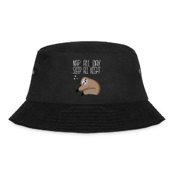 Nap all day sleep all night - Bucket Hat - black - Front - Lela (165cm)