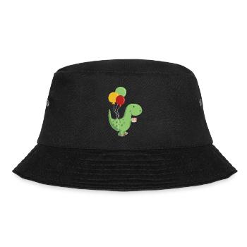 Happy Birthday -Geburtstag Junge T Rex Dinosaurier - Bucket Hat - Schwarz - Vorne - Lela (165cm)