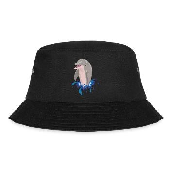 Dolphin sea beach splashes - Bucket Hat - black - Front - Lela (165cm)