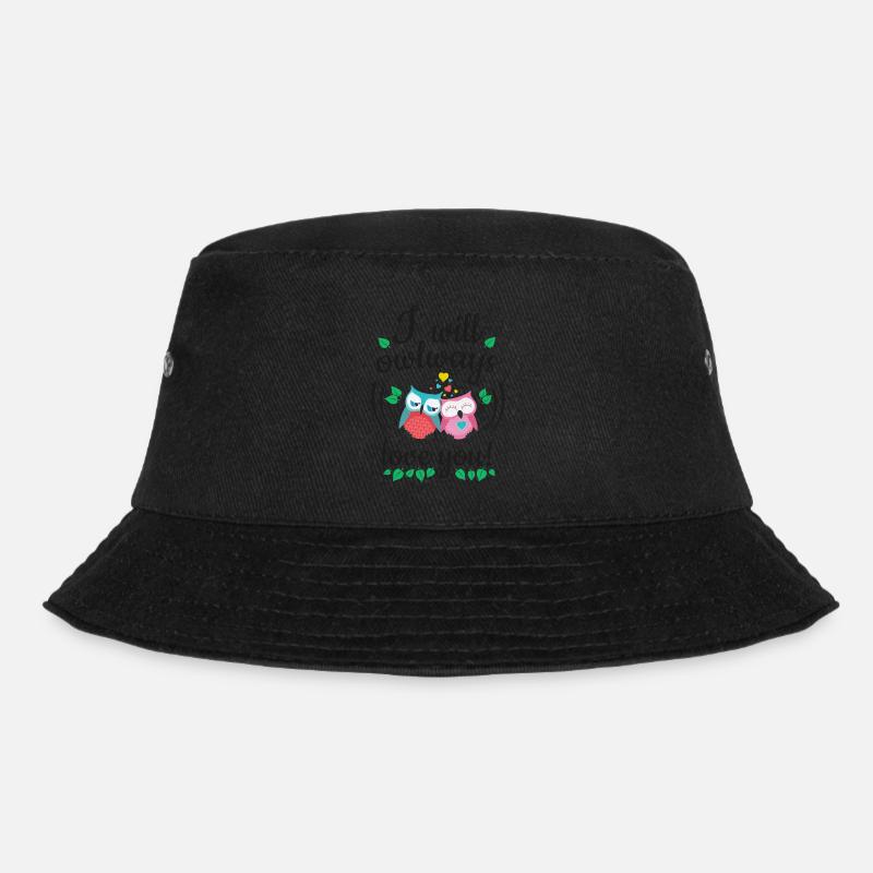 I will owlways love you Eulen - Bucket Hat - Schwarz