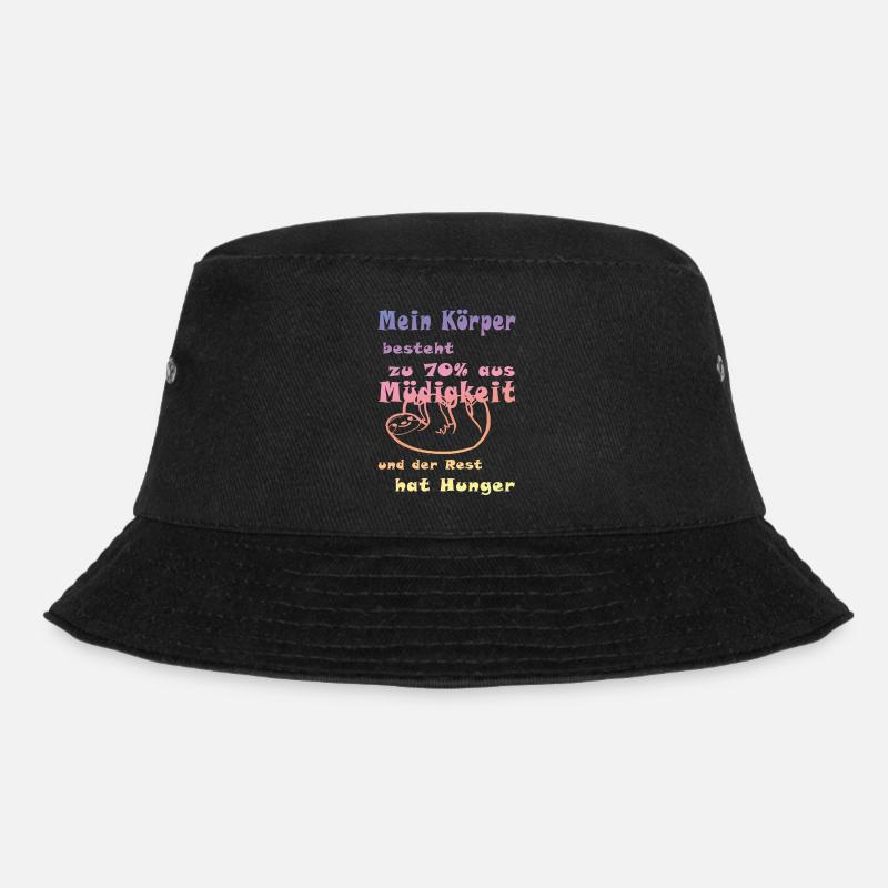 Tired lazy funny funny - Bucket Hat - black