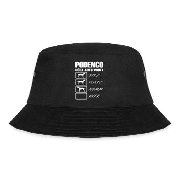 Podenco Canario Hunde Erziehung Lustiger Spruch - Bucket Hat - Schwarz - Vorne - Lela (165cm)