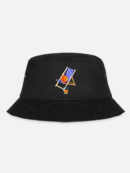 Orange im Liegestuhl - Bucket Hat - Schwarz
