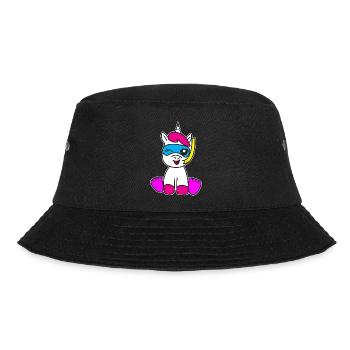 Einhorn am Badespass Schnorcheln Kinder Geschenk - Bucket Hat - Schwarz - Vorne - Lela (165cm)