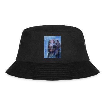 flatcoated retriever - watercolor - Bucket Hat - black - Front - Lela (165cm)