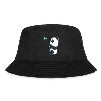 Sweet baby panda with a butterfly - Bucket Hat - black - Front - Lela (165cm)