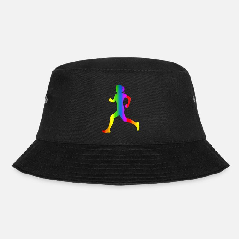 Bunter Läuferin Regenbogen - Bucket Hat - Schwarz