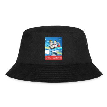 EG Cuxhaven I Stadt I Foto Zeichnung Gerecke - Bucket Hat - Schwarz - Vorne - Lela (165cm)